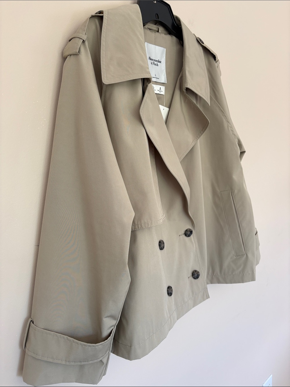 Abercrombie & Fitch Relaxed Short Trench Coat - Picture 10 of 12